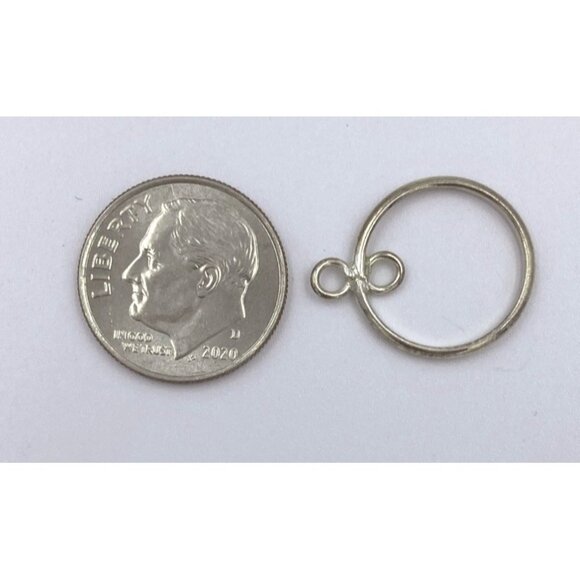 Silver Finding Pendant Round Necklace Drop Dangle - Picture 1 of 3